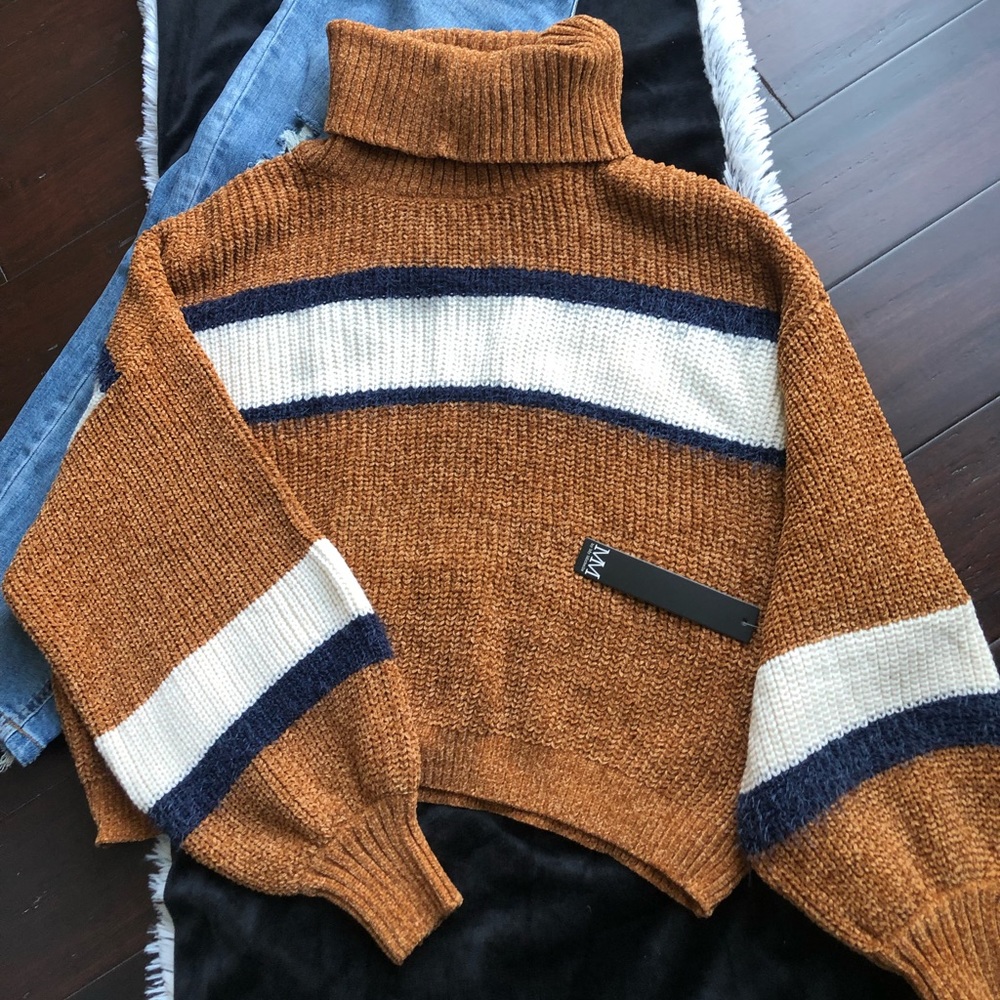 ❤️HP❤️ 10-24 Crop sweater chunky knit cowl neck - Picture 5 of 6